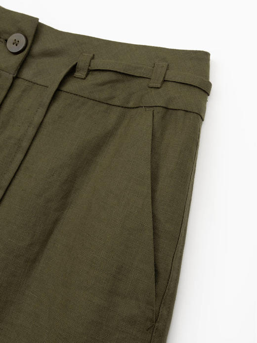 COCO ZONE "亚麻裙"夏季简约纯色后开叉设计半身裙气质百搭中长裙CC1B1111 商品图4