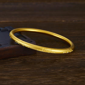 【限时克减150元】足金999 古法空心(面宽约4.2-4.6mm)如意祥云固口手镯(YGFSZ00371)（）预售产品下单后不退款不退货不换货不补差价