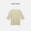 COCO ZONE 2024春上新纽扣圆领上衣设计感半袖毛针织衫CC1A0575 商品缩略图1