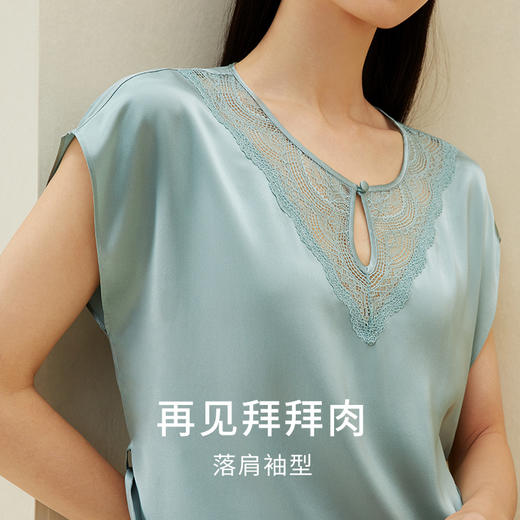 金三塔女真丝素色睡裙YSFAA308 商品图3