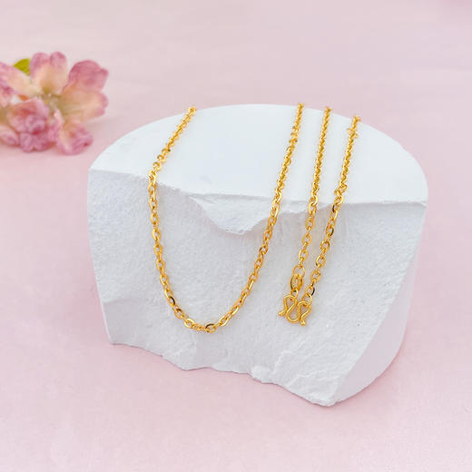 【限时克减150元】足金999 5G黄金17-18寸调节O字链项链(AG5GXL00016-3)补差价）补差价）预售产品下单后不退款不退货不换货不补差价 商品图0