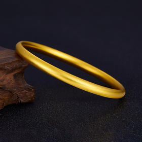 【限时克减150元】足金999 古法半空心(面宽约4.7-5.1mm)光圈手镯素圈手镯固口手镯内平外弧素镯扁素圈手镯(YGFSZ00424)预售产品下单后不退款不退货不换货不补差价）