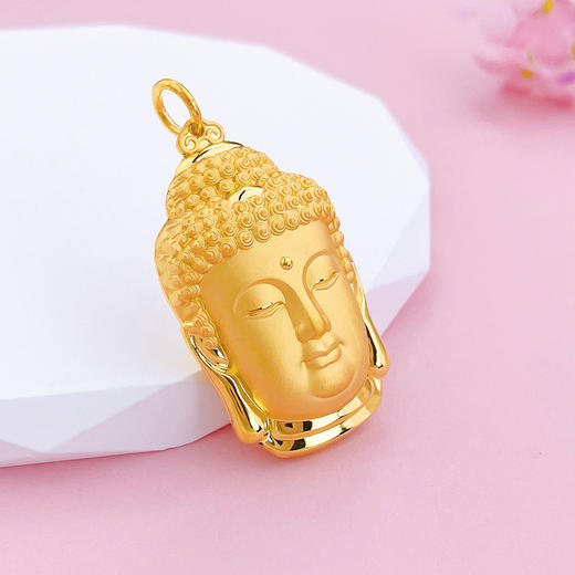 【限时克减150元】足金999 【精品】空心天赐鸿福佛头吊坠佛佑平安吊坠(AUDZ00001-2)（预售产品下单后不退款不退货不换货不补差价）（预售产品下单后不退款不退货不换货不补差价） 商品图2