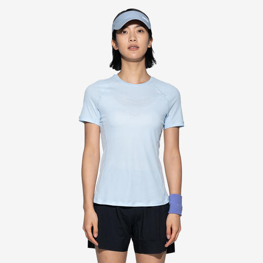 UTO/悠途向氢男款小方格跑步短袖女圆领户外运动吸汗休闲短袖 商品图4