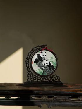 蜀绣双面绣—竹石熊猫