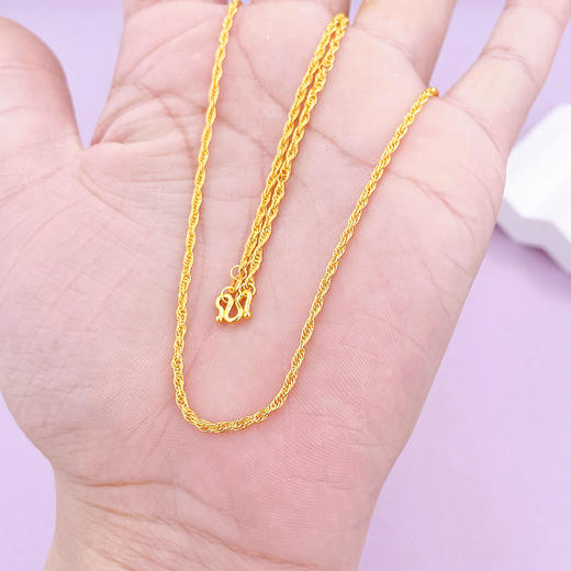 【限时克减150元】足金999 5G黄金17-18寸调节麻绳项链(AG5GXL00021-2)补差价）补差价）预售产品下单后不退款不退货不换货不补差价 商品图2