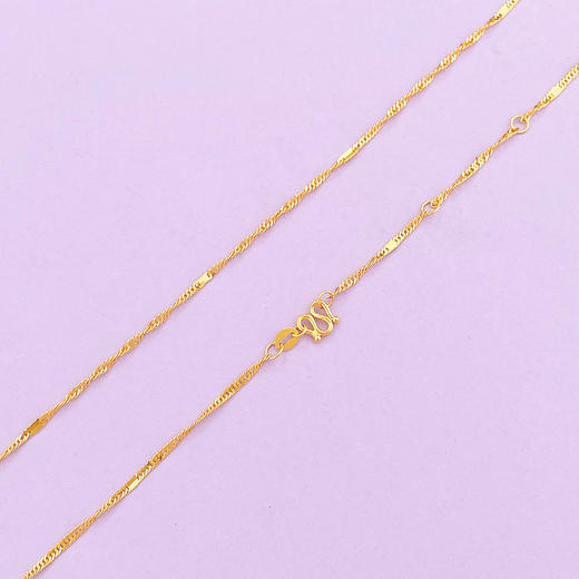 【限时克减150元】足金999 5G黄金17-18寸调节水波纹间片项链(AG5GXL00014)（预售产品下单后不退款不退货不换货不补差（预售产品下单后不退款不退货不换货不补差 商品图1