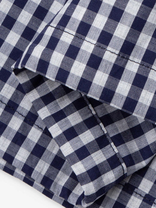 COCO ZONE "蓝格"100棉格子抽绳A字半身裙百搭复古中长裙CC1B0846 商品图5