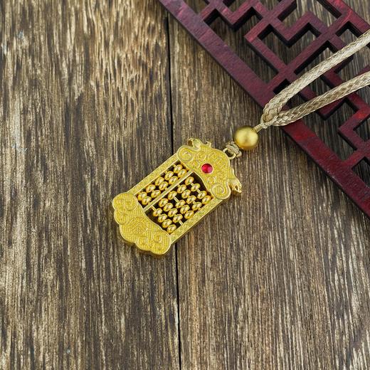 【限时克减150元】足金999 古法珐琅镂空如意龙凤算盘挂绳吊坠（含珠子）（算盘珠可动）(YGFDZ00289)（预售产品下单后不退款不退货不换货不补差价） 商品图2