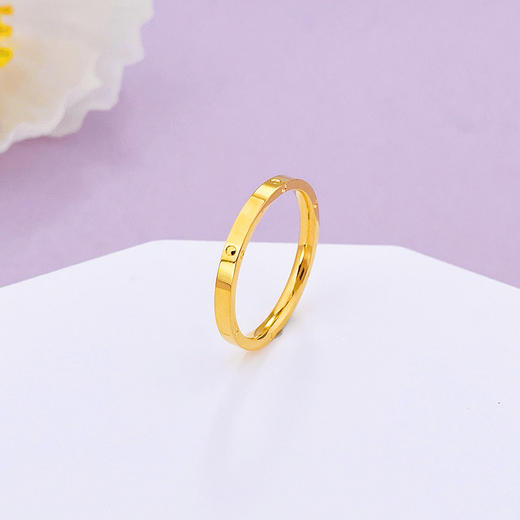 【限时克减150元】足金999 5G黄金空心固口仿钻戒指圈戒（面宽约1.7-2.1mm，厚约1.6mm)(AG5GJZ00208)（预售产品下单后不退款不退货不换货不补差价） 商品图0