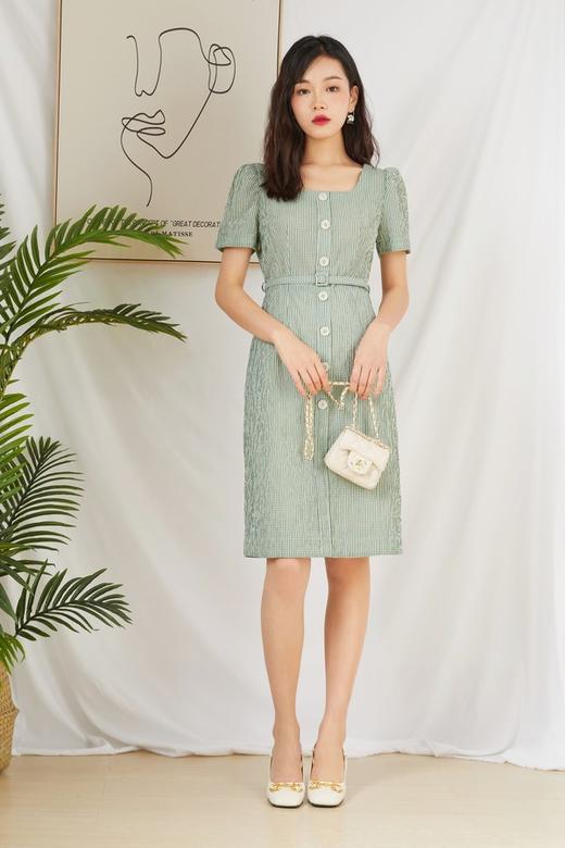 amadella 格子方领连衣裙 13045 商品图0