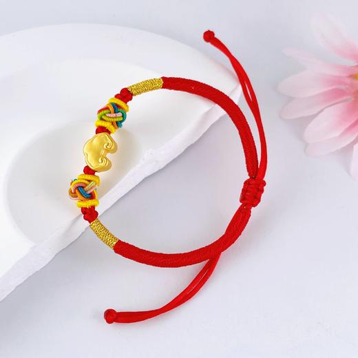 【限时7.5折】【定价黄金】足金 #儿童/宝宝 3D硬金如意红绳调节成品手串（宝宝、大人都适戴）(AA3DSC00485)（预售产品下单后不退款不退货不换货不补差价） 商品图2