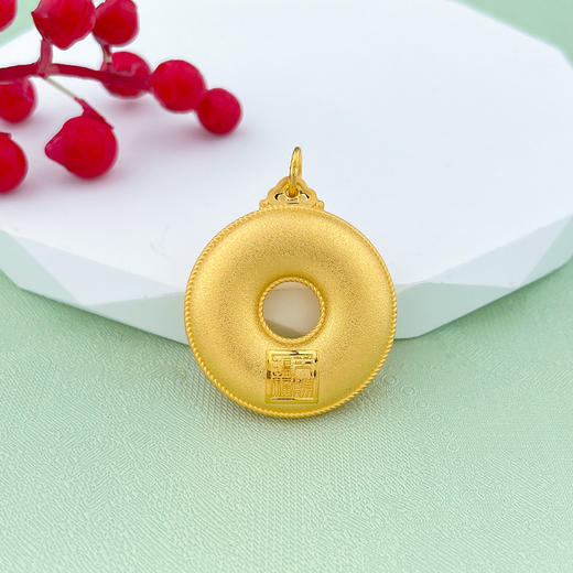 【限时克减150元】足金999 【精品】天赐鸿福空心福字平安扣吊坠(AUDZ00003-2)（预售产品下单后不退款不退货不换货不补差价）（预售产品下单后不退款不退货不换货不补差价） 商品图1