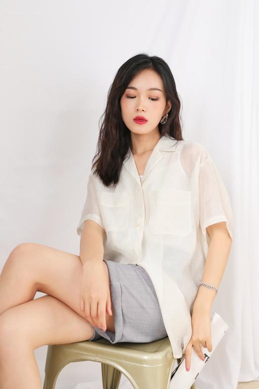 Kai & Kiera 工装双口袋设计感衬衫 13067 商品图0