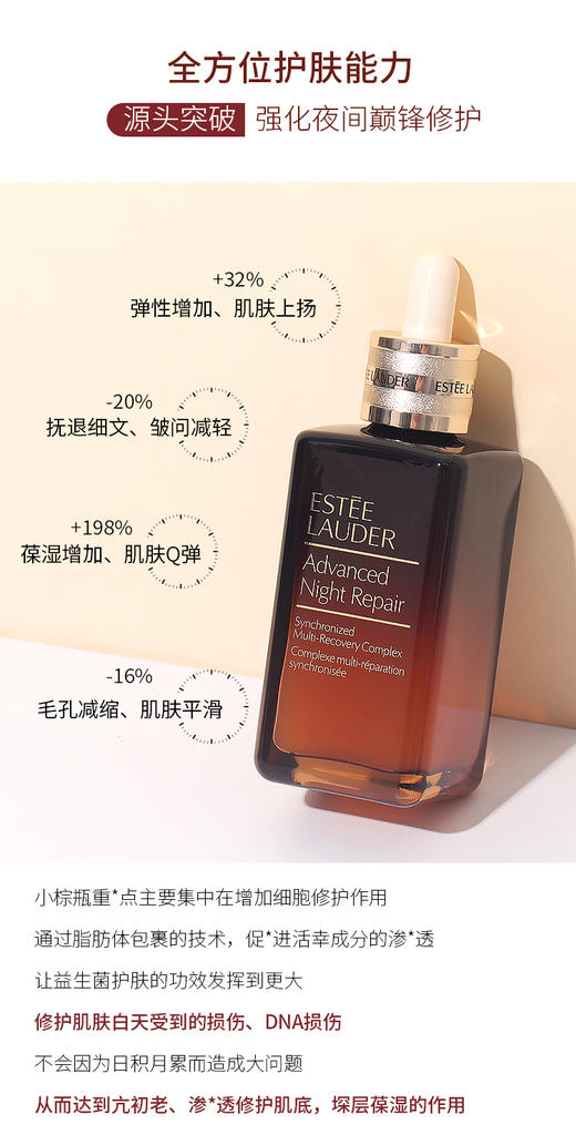 【双节大促价】大牌正品Estee Lauder/雅诗兰黛第七代小棕瓶特润精华50/100ml小棕瓶修复保湿抗氧-喜出 商品图1