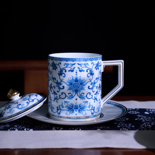 “盛世如意”青花珐琅杯 高透白瓷 会晤用品 商品图3