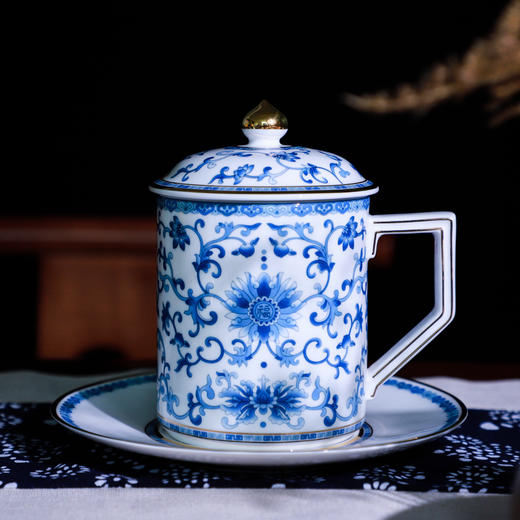 “盛世如意”青花珐琅杯 高透白瓷 会晤用品 商品图0