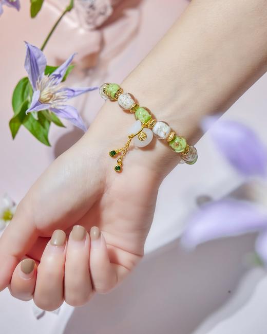 「好运莲莲」金箔琉璃手串 商品图5