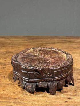 小叶紫檀镂雕竹节型底座，顺丰包邮