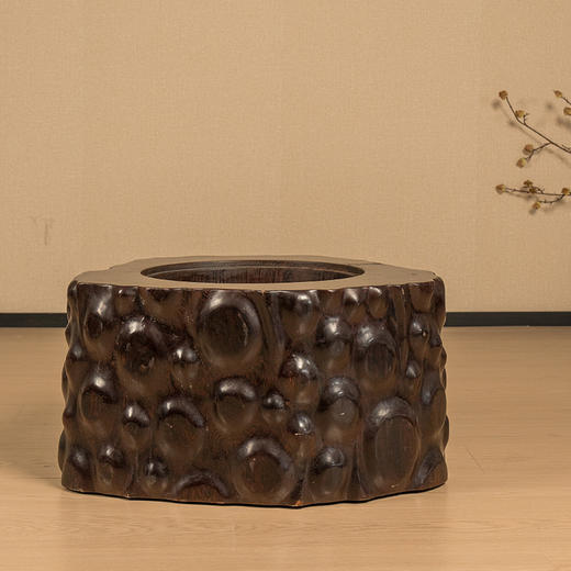 二十世纪 鸡翅木雕树瘤大画缸 商品图0