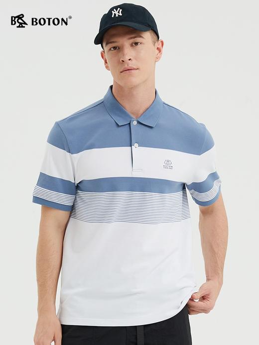 波顿夏季短袖条纹polo衫男士潮牌翻领拼色高端大码保罗t恤MT895222 商品图4