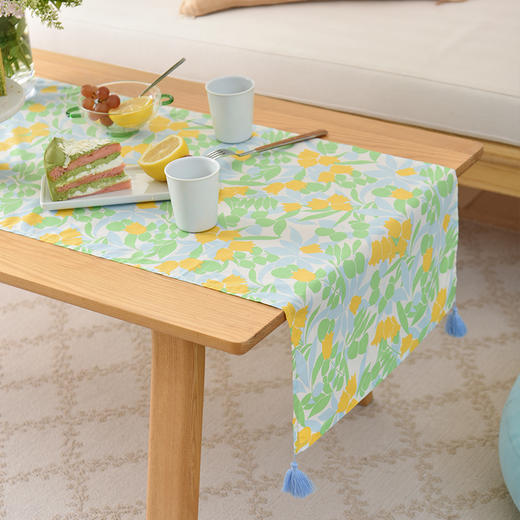 夏日郁金香系列茶旗轻奢高端桌旗茶几田园复古 商品图0