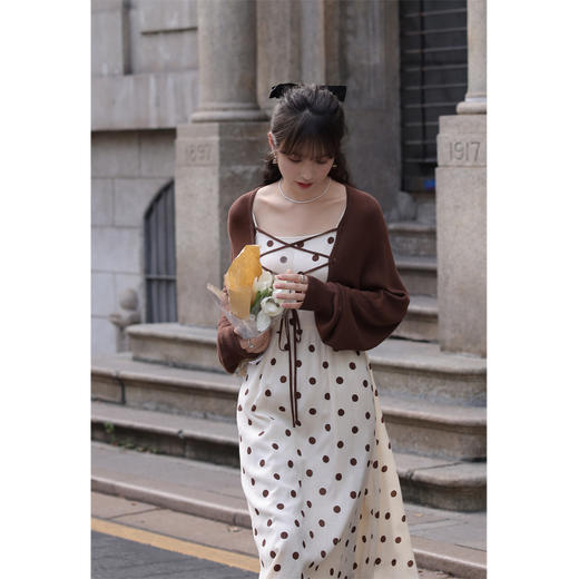 【65折秒杀】鹿向南《秋日野餐》波点吊带连衣裙女秋季气质裙子LXN266130 商品图0