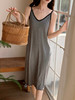 【GZ】无忧购简约少女居家舒适莫代尔带胸垫纯色吊带睡裙93701 商品缩略图5