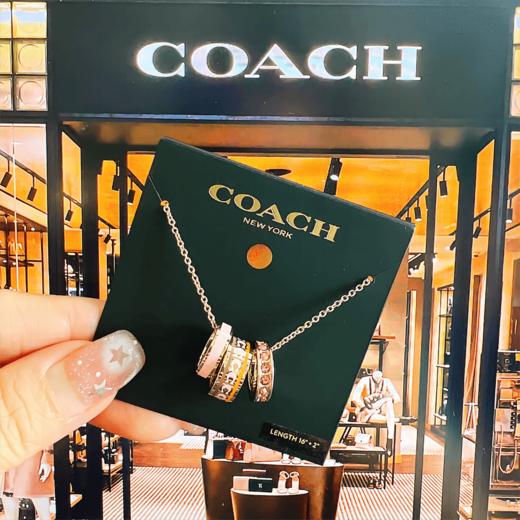 【海口保税仓】COACH/蔻驰三环粉色锁骨项链 商品图1