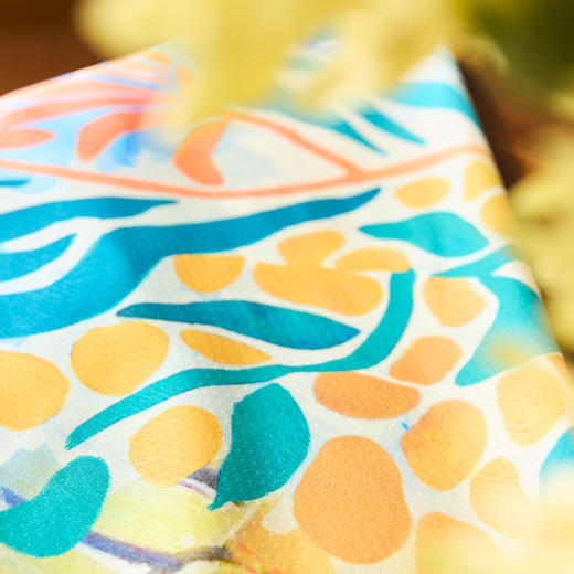 两三事 纵情夏日 2024夏季新款时尚复古双面印花丝巾女款 商品图3