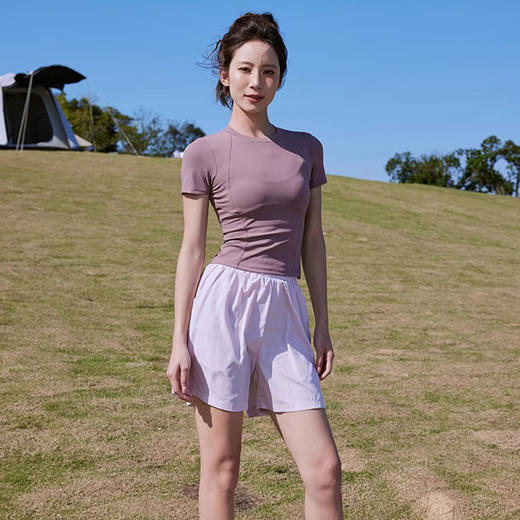 【限时秒】YOGACODE【火树银花系列】 运动T恤夏季收腰裸感健身上衣女DST800 商品图4