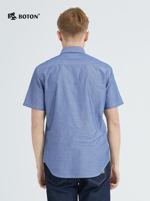 波顿男装夏季纯色翻领短袖衬衫商务休闲半袖高端衬衣MS595221 商品图2