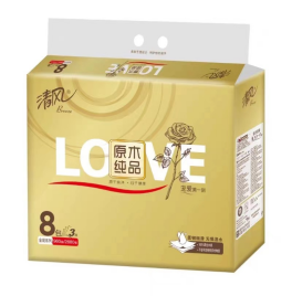 清风金装抽纸3层120抽8包