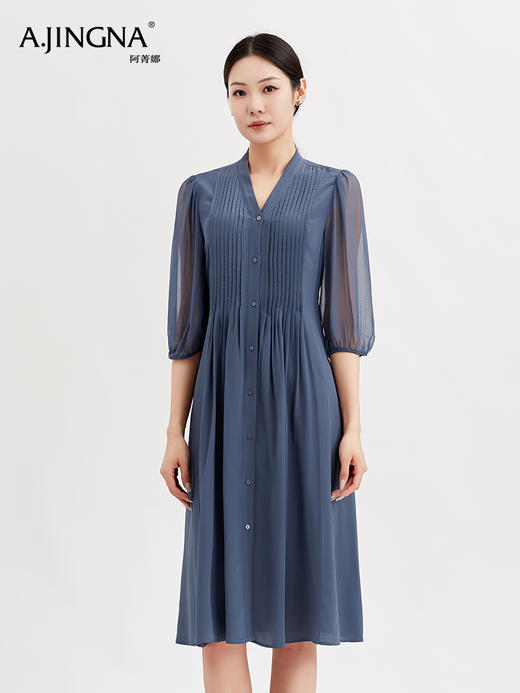 【通勤连衣裙】阿菁娜通勤松紧腰连衣裙F29X212033 商品图3