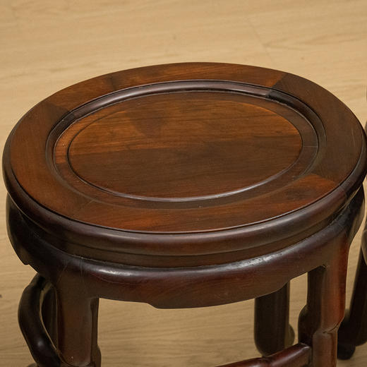 清 红木四足鸭蛋凳成堂（一堂四只） 商品图2
