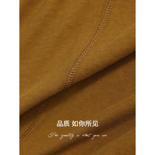 COCOBELLA设计感装饰线无侧缝舒适上衣女老钱风短袖T恤TS0019 商品图4