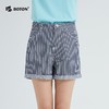 【第2件半价！尾货清仓不退换】波顿宽松版竖条纹休闲短裤女装外穿夏季时尚百搭显瘦纯棉中裤热裤LF612221 商品缩略图1