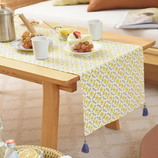 四季花系列茶旗轻奢高端桌旗茶几田园复古 商品图0