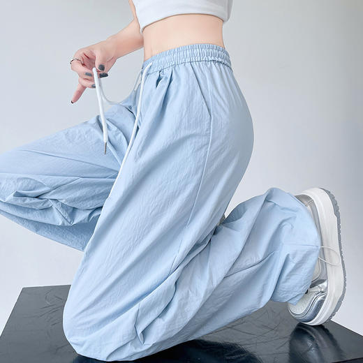 【速干多巴胺伞兵工装裤】夏季两穿降落伞拖地裤 慵懒冰丝褶皱休闲裤  商品图2