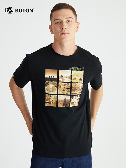 【男女同款】波顿短袖t恤黑色潮流体恤衫夏季印花百搭显瘦上衣MT905222 商品图4