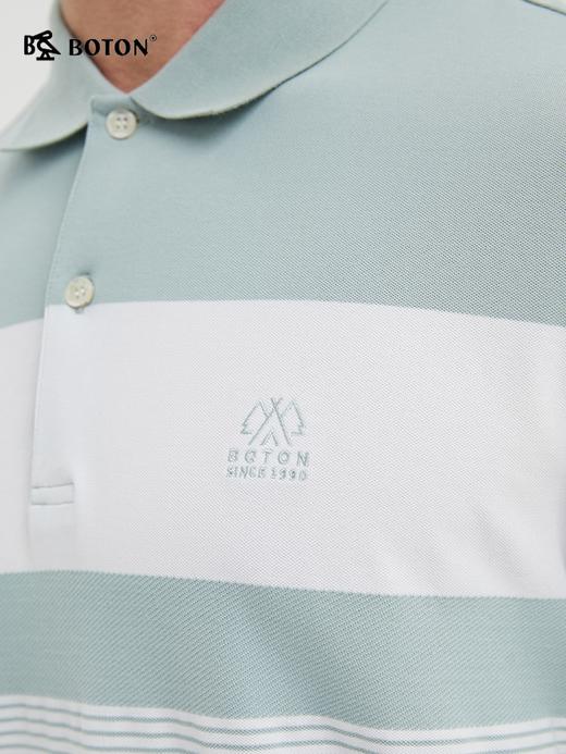 波顿夏季短袖条纹polo衫男士潮牌翻领拼色高端大码保罗t恤MT895222 商品图3