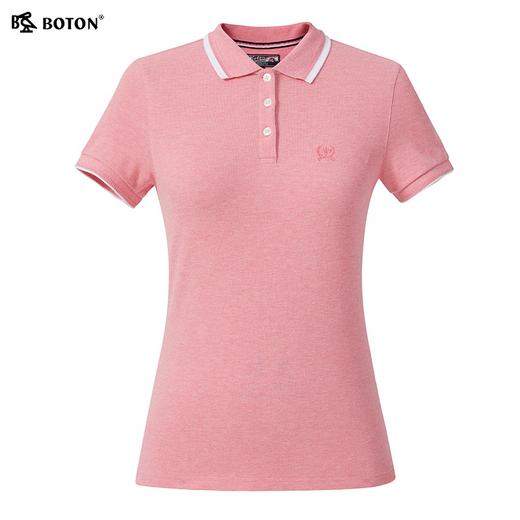 波顿夏季修身纯色保罗Polo衫女翻领短袖t恤高级感气质上衣LT270222 商品图6