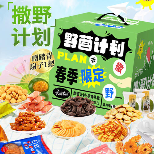 「“撒野”计划！多口味搭配」阿婆家的野营计划露营零食大礼包礼盒 春游的用品网红零食休闲 商品图0