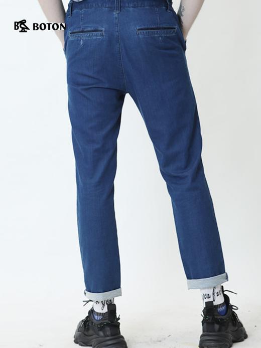 波顿春夏薄款弹力修身直筒高端牛仔裤男士冰爽高端品牌裤子ME683220 商品图3