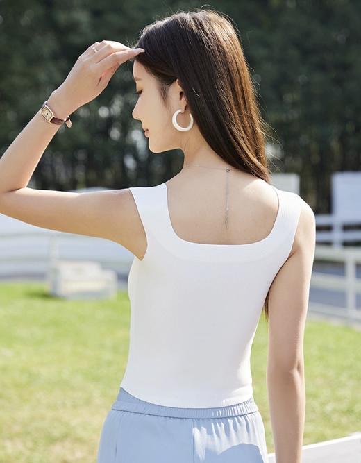 宽肩带方领带胸垫背心/细肩带U领带胸垫背心 商品图1