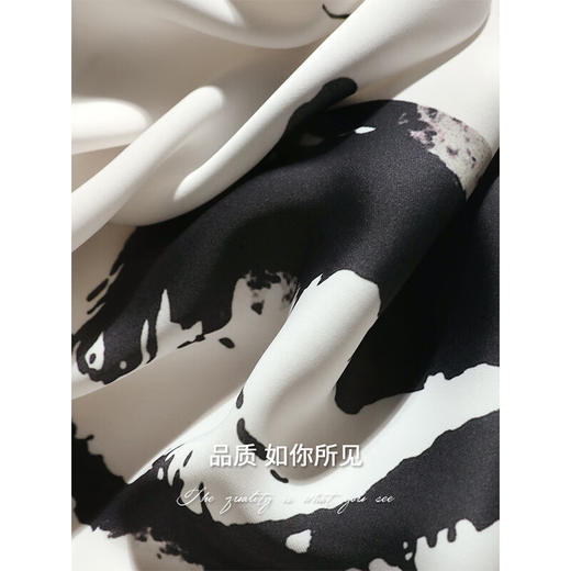 COCOBELLA国风水墨晕染休闲阔腿裤宽松垂坠打褶直筒裤PA3035 商品图4