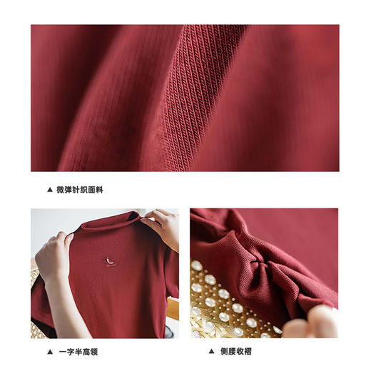 马登圆领复古辣妹正肩T恤抽褶显瘦纯色短袖美式休闲紧身上衣夏女 商品图4