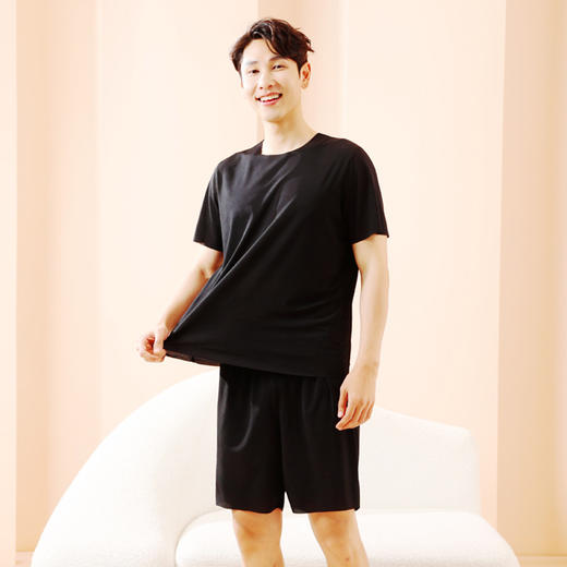 【慵懒惬意，自在生活，将舒适进行到底~】网红宽松女士 情侣睡衣 冰丝两件套 休闲家居服 夏季睡衣 情侣装-QQ 商品图11