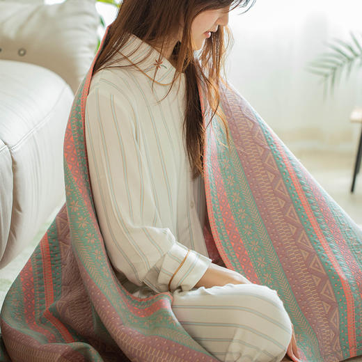 波西米亚盖毯沙发盖巾棉纱夏季家用午睡空调被 商品图1