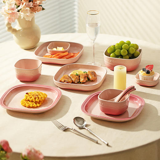 摩登主妇MONAZONE方形餐具家用饭碗盘子新婚生日礼物碗碟套装礼盒 商品图4